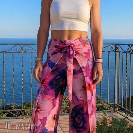 Spodnie wiązane handmade Go Ka - lekkie Silk Indo Twill