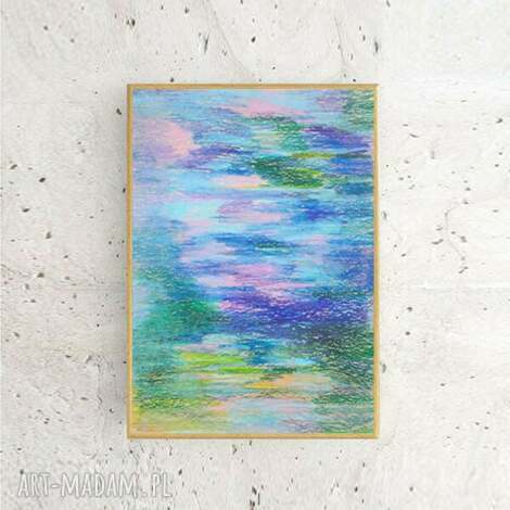Nowoczesny rysunek w ramce - oprawiony szkic pastelowy 22,5 x 31 cm