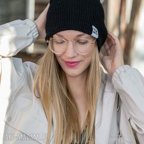 Czapka dwustronna beanie Blacky - czarna z kolorowym logo Brain Inside