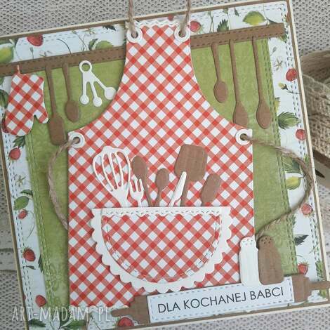 scrapbooking kartki kartka na dzień babci z fartuszkiem