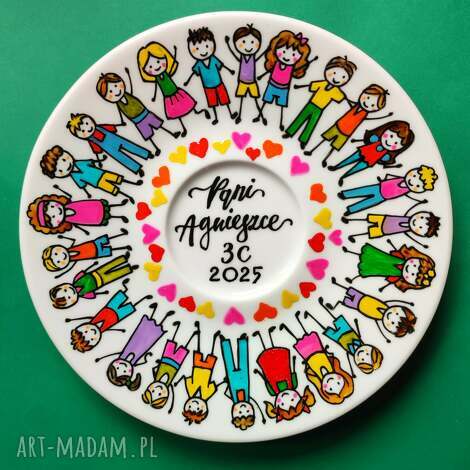 na zamówienie ręcznie malowana filiżanka dla nauczyciela upominek wychowawcy