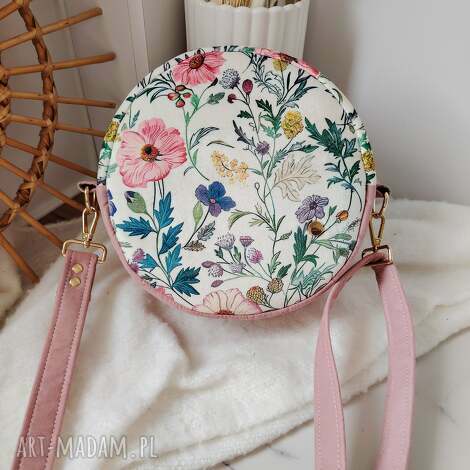 Okrągła torebka Wiosenny Ogród - handmade na wiosnę