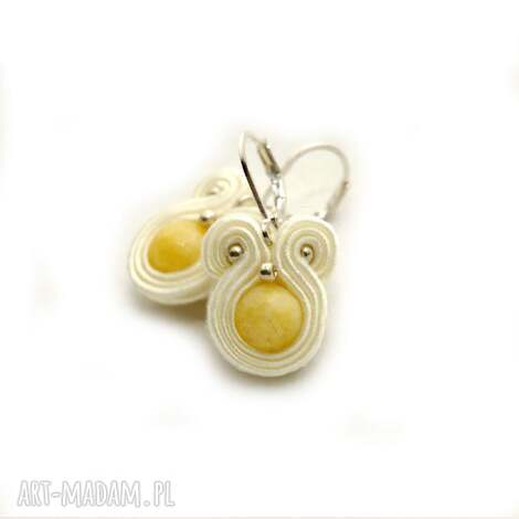 Kolczyki sutasz z jadeitami - małe, eleganckie (ok. 3 cm)