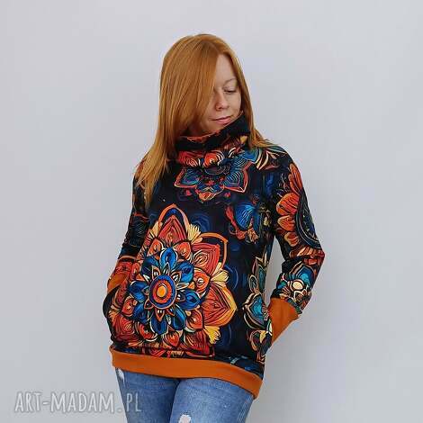 bluza damska z kominem mandala