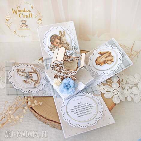 exploding box chrzest, roczek, narodziny, prezent babyboy gotowy (exploding box na)