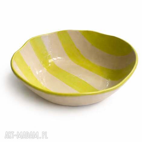 Żółta miseczka ceramiczna handmade 250 ml - organiczna forma do deserów i sosów