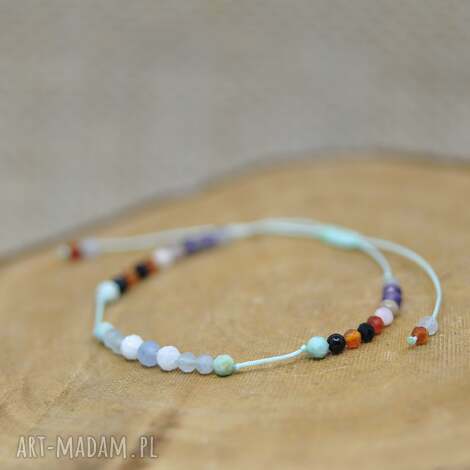 Bransoletka zodiakalna Ryby z kamieniami naturalnymi - handmade dla kobiet