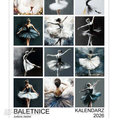 kalendarz 2026 baletnice 15x21 cm, prezent, prezent dla dziewczynki