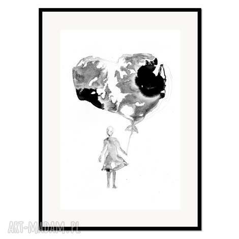 Liquid Heart - plakat autorski 50x70 cm minimalizm (grafika serce)