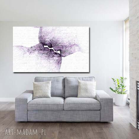 Obraz XXL Loft Pocałunek - fioletowe usta 120x70 na płótnie Canvas