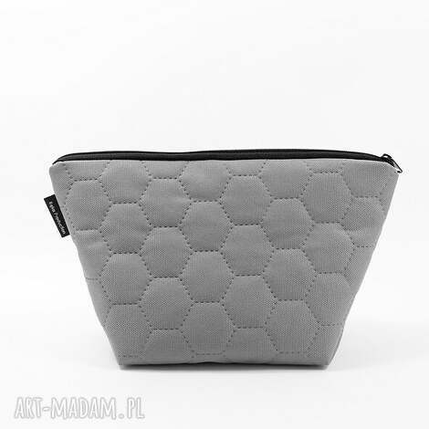 Nieprzemakalna kosmetyczka podróżna Plaster Miodu szara - prezent dla niej
