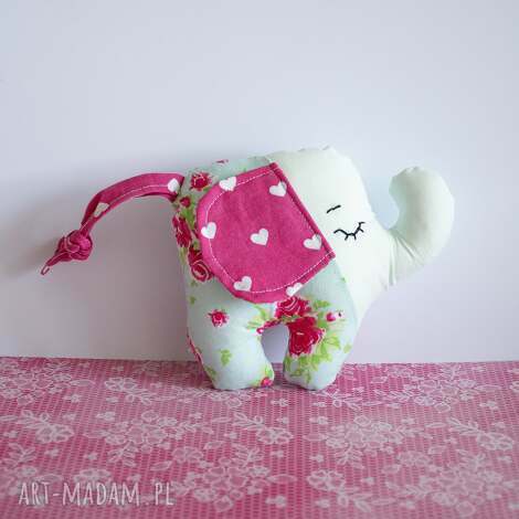 Mini słonik Rózia 14 cm - ręcznie szyta maskotka