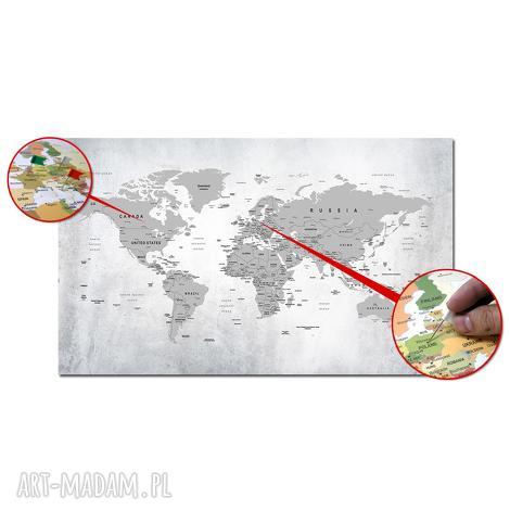 Obraz na korku Mapa świata 120x70 cm - tablica korkowa z pinezkami