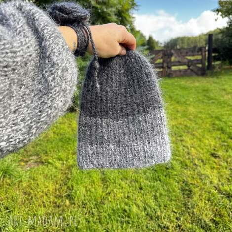 Czapka damska beanie z kaszmiru, merino, moheru i jedwabiu