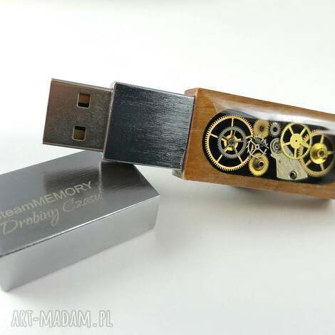 steammemory of wood black - pendrive led trybiki, żywica usb, 32gb