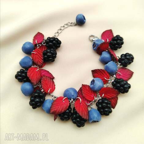 Jesienna bransoletka z borówkami i jeżynami - handmade