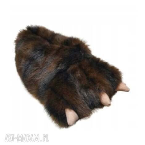 zabawne kapcie łapy niedźwiedzia roz 40/41 26,5 cm wełna merynos uniseks