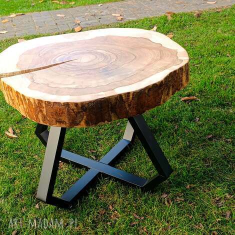 stolik kawowy z litego drewna - unikatowe rękodzieło, wybór nóg, styl loftowy