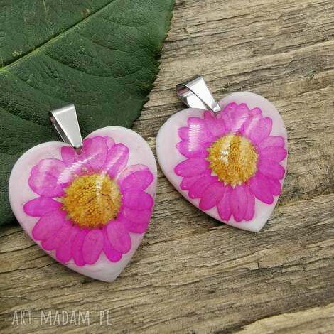 herbarium jewelry kolczyki serca z kwiatami z1403 dziewczyny