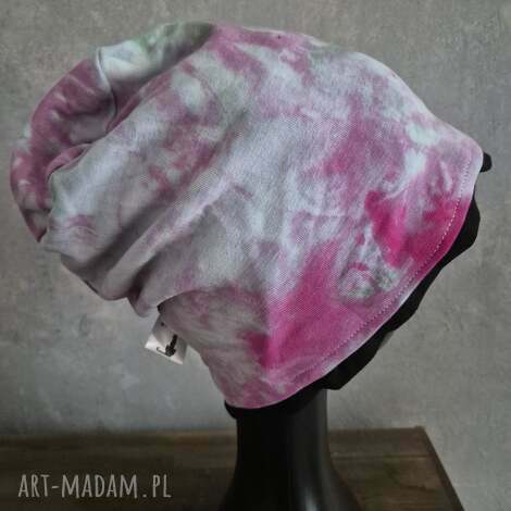 czapka kolorowa dzianinowa smerfetka na podszewce świetna na codzienne noszenie