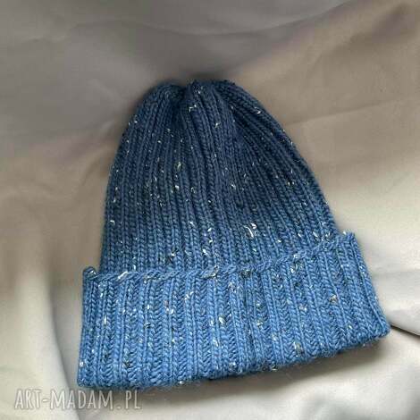Svaria: tweedowa niebieska czapka, ciepła czapka, tweed, wełniana, jesienna