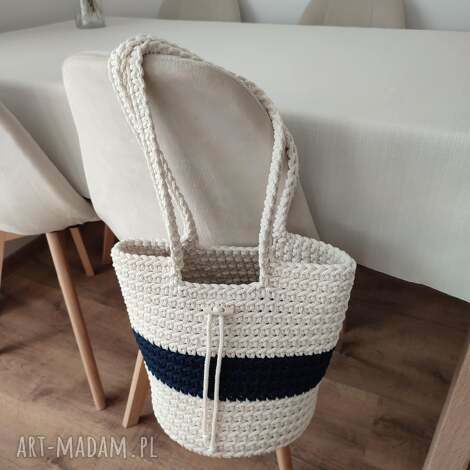 Torba na ramię szydełkowa ze sznurka 23x28 cm - handmade MISZ MASZ Dorota