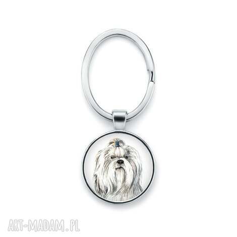 Brelok z grafiką SHIH TZU - ręcznie robiony prezent dla miłośniczki psów