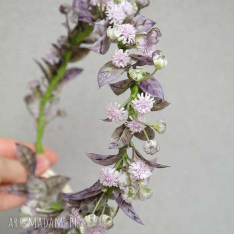 ozdoby do włosów fioletowa melancholia - romantyczny wianek boho z lawendowych