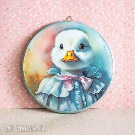 okrągły obrazek - panna kaczuszka kaczka, pokój dziecka, pokój dziewczynki