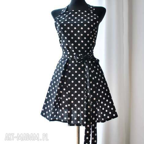 fartuch damski w stylu retro - pin up czarny jak sukienka piękny faftuch