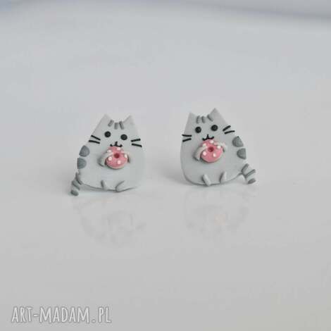 maleńkie kolczyki - pusheen z donatem, kot koty, facebooka, facebook