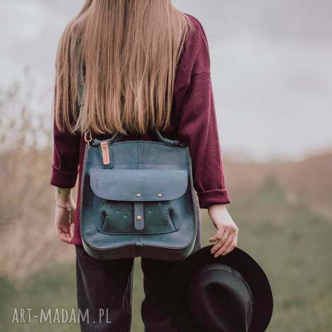 oryginalna skórzana torebka z wiązanymi paskami od ladybuq art