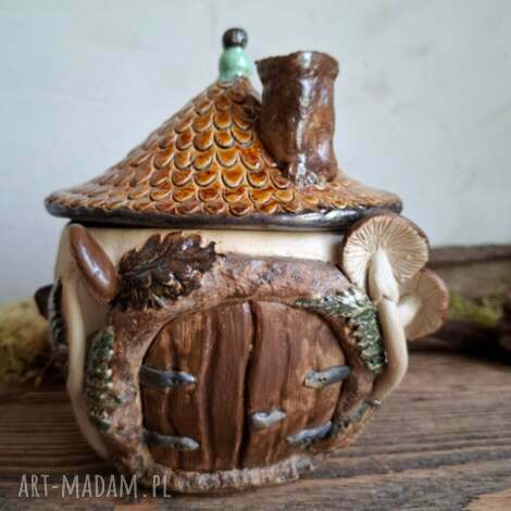 czarka, cukiernica, pojemnik ceramiczny, - bajkowy domek, czarka domek, prezent