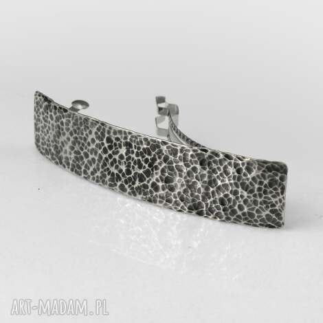 Lawa - srebrna klamra do włosów 925 z ciemną patyną