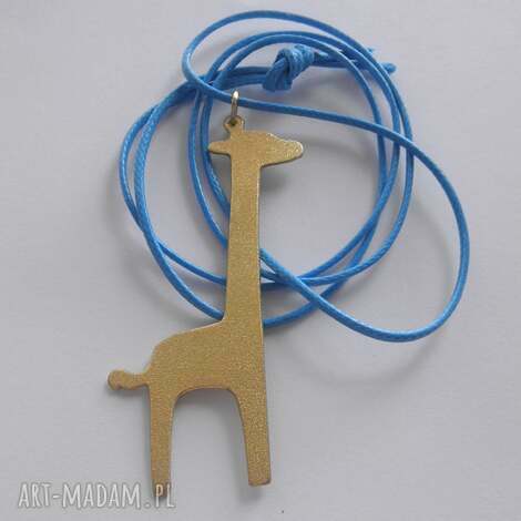 Wisiorek Żyrafa z mosiądzu zmatowionego - prezent handmade