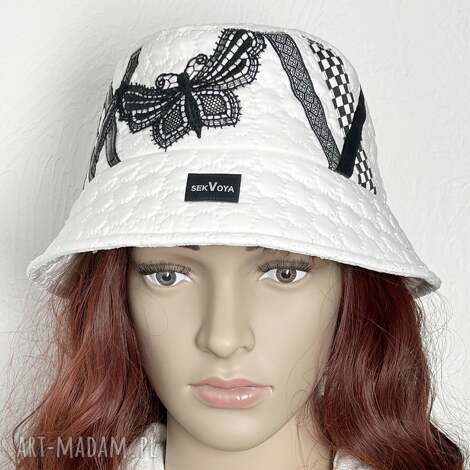 angelo salavanni czapka kapelusz bucket hat / zero waste 15, motyl, upcycling