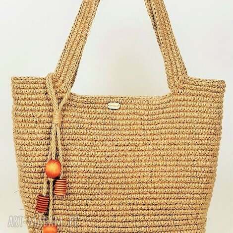 torba szydełkowa miasto, shopper bag z juty