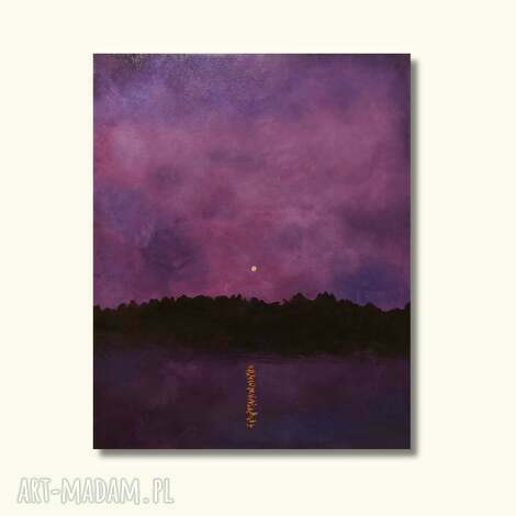 Violet Noir - ręcznie malowany obraz abstrakcyjny fiolet i magenta