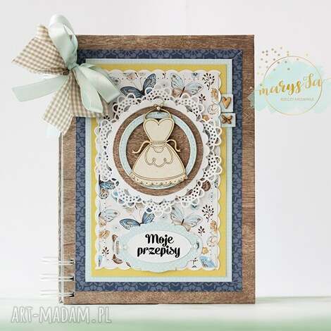 Przepiśnik z motylkami A5 na przepisy dla mamy - handmade scrapbooking notesy 