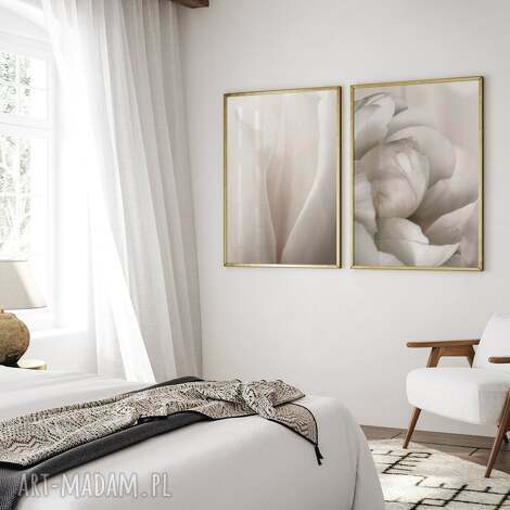 Zestaw 2 plakatów 40x50 cm Peonia i tulipan - natura w jasnych barwach