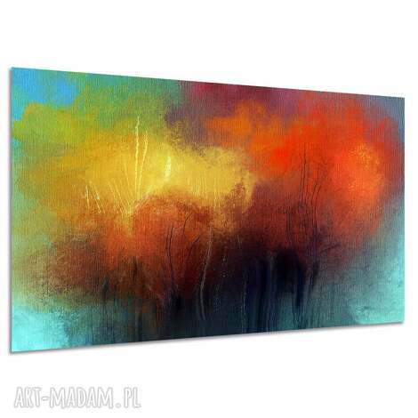 Abstrakcyjny obraz na płótnie 120x80 cm - żółty i pomarańczowy