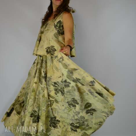 barwiona roślinami dzika spódnica dająca spokój, z pełnego koła eco