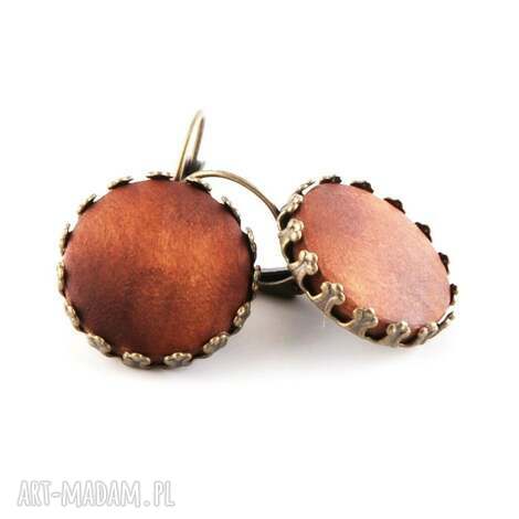 Kolczyki z drewna 18 mm - styl eko, bigle angielskie