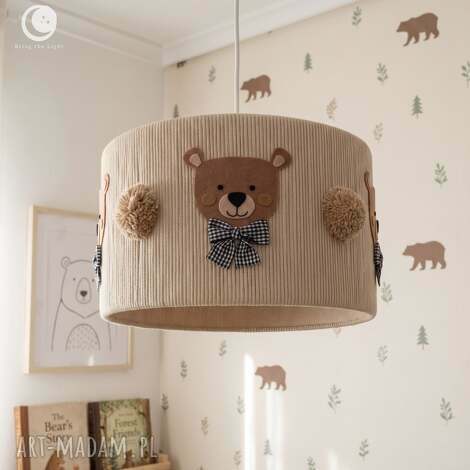 Lampa sufitowa do pokoju dziecka - abażur z misiami handmade