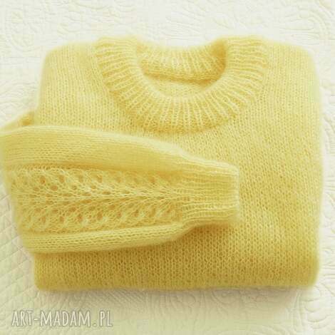 sweter refresco w masełkowym kolorze chmurka, naturalny skład moher z jedwabiem