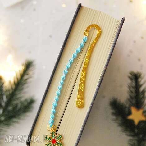 świąteczna zakładka do książki śnieżynka metalowa zakładka, pomysł