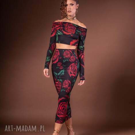 wiktoria królowa róża - dopasowana spódnica, elegancka oryginalna