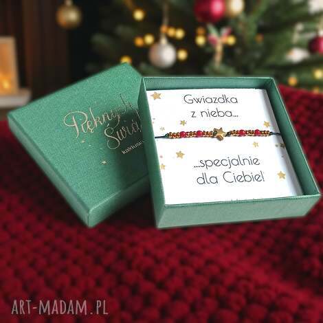 świąteczna bransoletka - pomysł na prezent świąteczne pudełko mikołajki