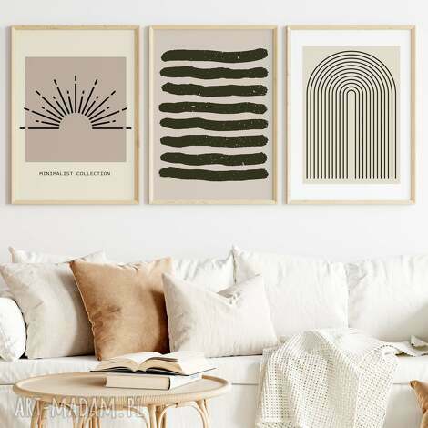 Zestaw 3 plakatów 40x50 cm Mid-Century Modern - abstrakcja geometryczna | art-Madam.pl