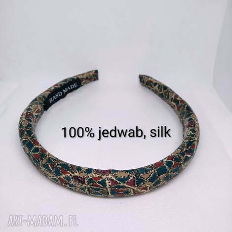 wąska jedwabna opaska, jedwabny dodatek, dodatek do stylizacji
